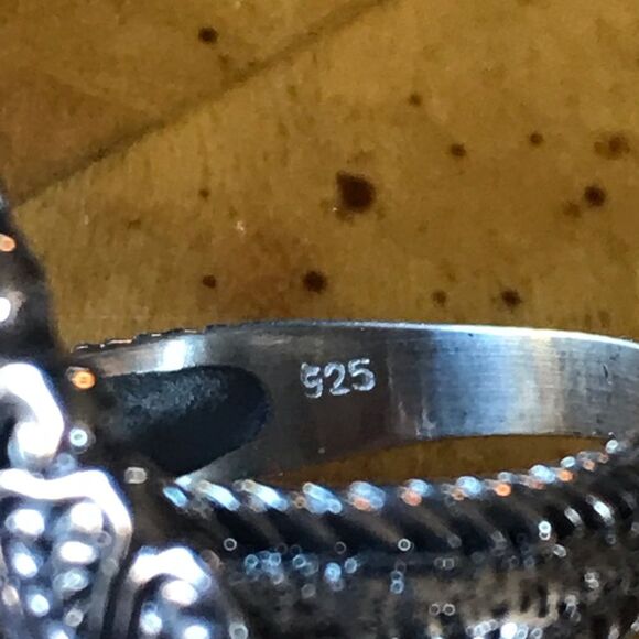 Australian Blue Opal Sterling Silver Ring Size 7 - Picture 5 of 8